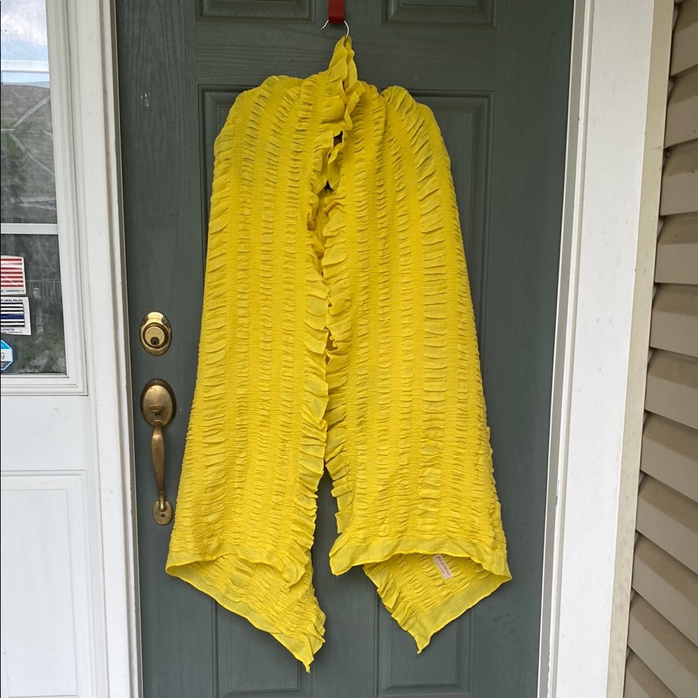 Pashmina Yellow Ruffled Scarf